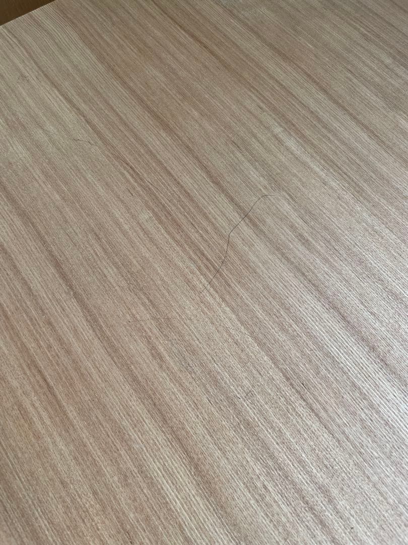 【売約済】天然木タモ突板デスク 幅150cm奥行45cm引出あり北欧風 長机