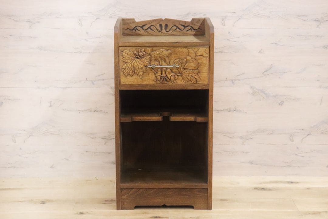 GMFK778○アンティーク調 レトロ 電話台 FAX台 花台 飾り台 彫刻 ク