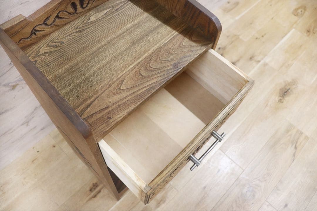 GMFK778○アンティーク調 レトロ 電話台 FAX台 花台 飾り台 彫刻 ク