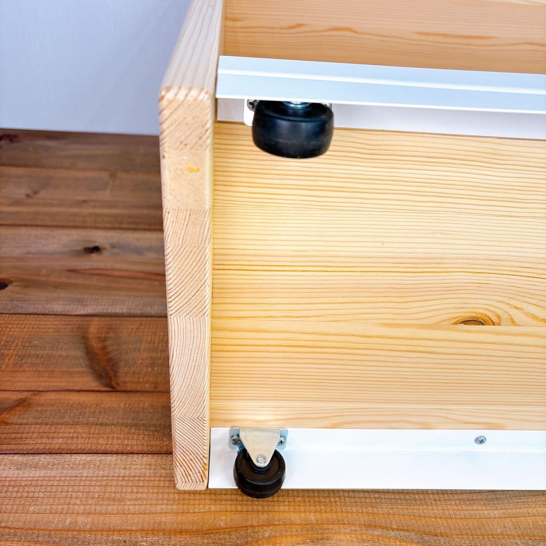 【良品】 無印良品 パイン材 デスクワゴン 幅55×奥行24×高さ57.5cm