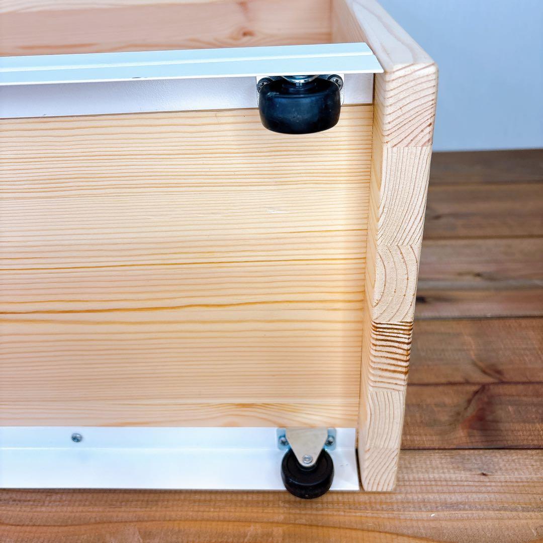 【良品】 無印良品 パイン材 デスクワゴン 幅55×奥行24×高さ57.5cm