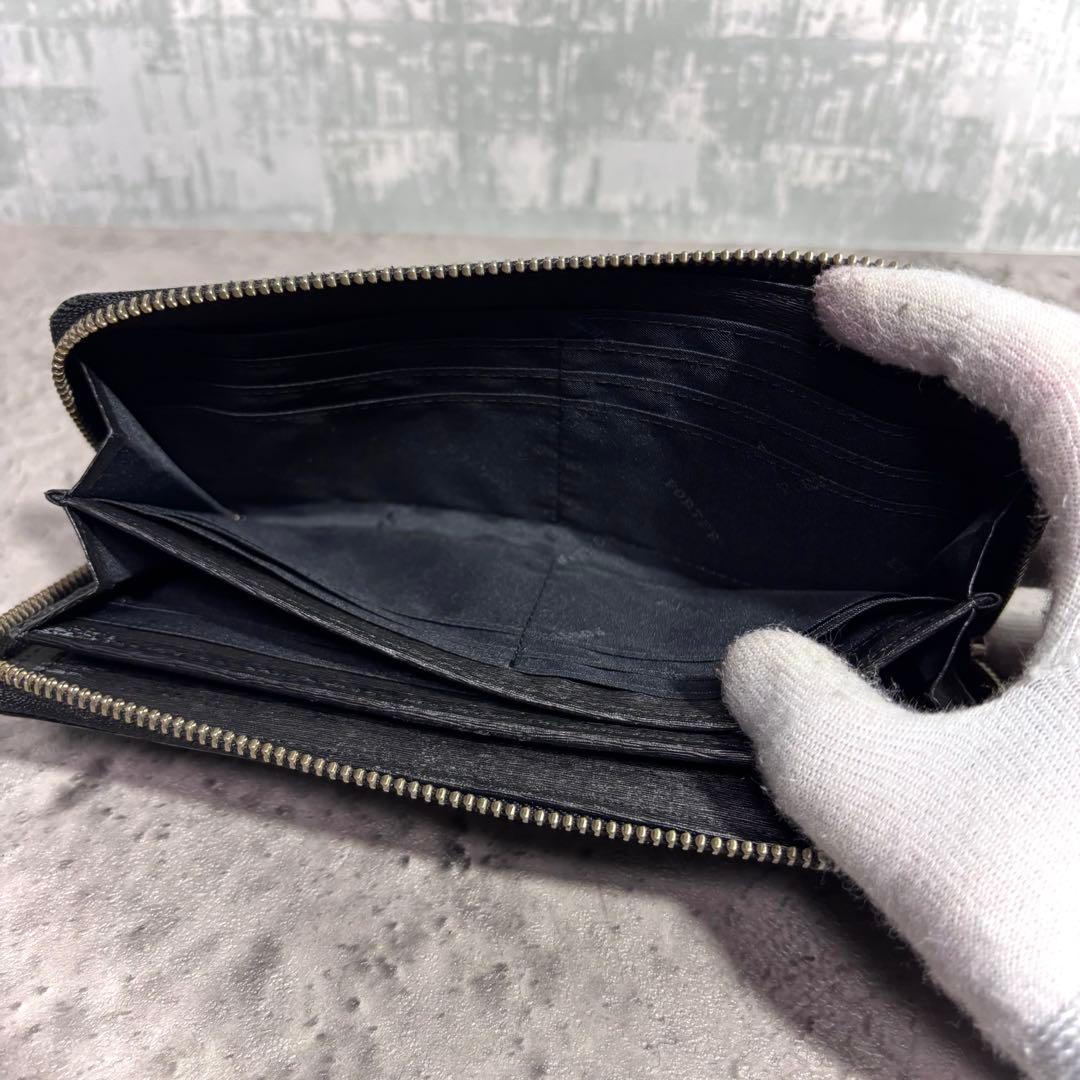 【ビリケン！】PORTER ポーター ラウンドファスナー長財布 黒 シボ