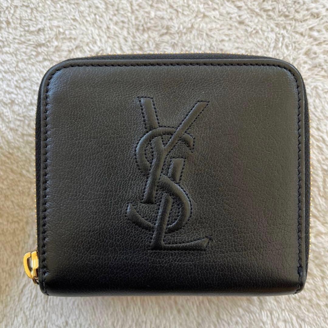 Yves Saint Laurent イヴサンローラン 二つ折り財布 ブラック