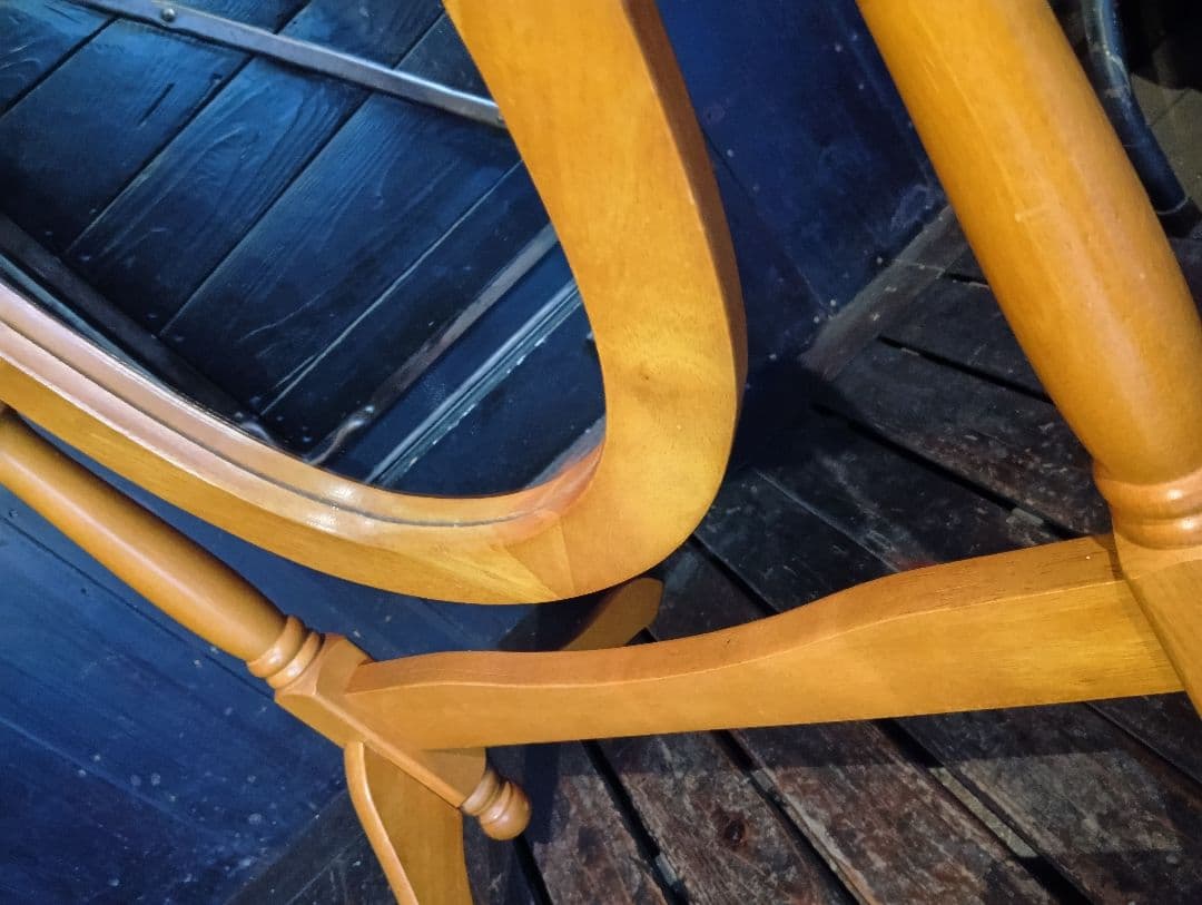 オーバル　コロニアル　スタンド　ミラー　ナチュラル　無垢材　姿見　全身鏡