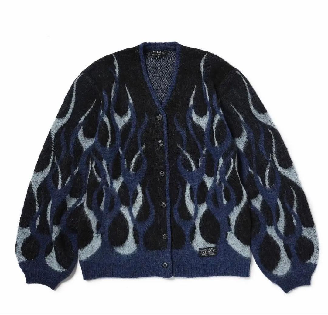 EVILACT FLAMES MOHAIR CARDIGAN イーブルアクト