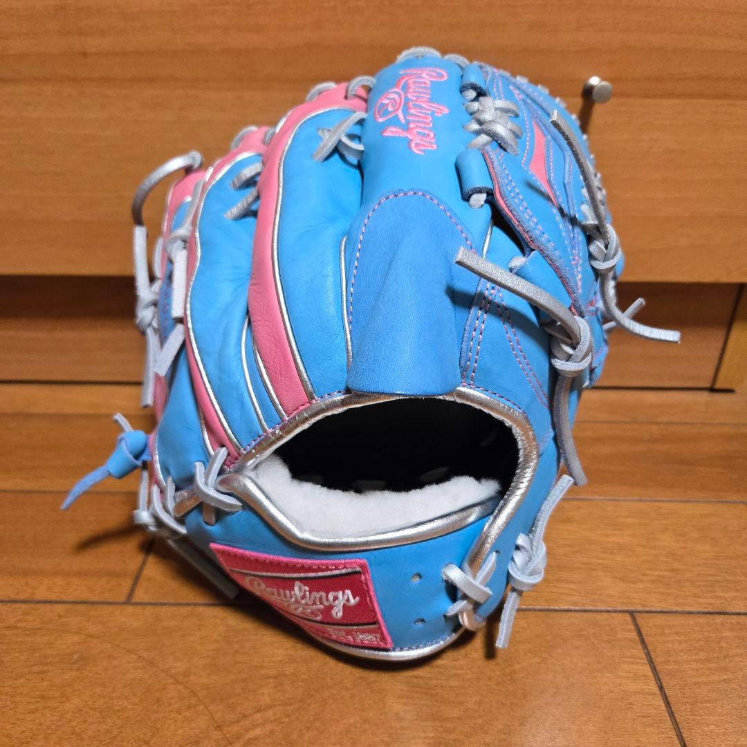 品薄商品！Rawlings 軟式グローブ サックス/ピンク右投げ用