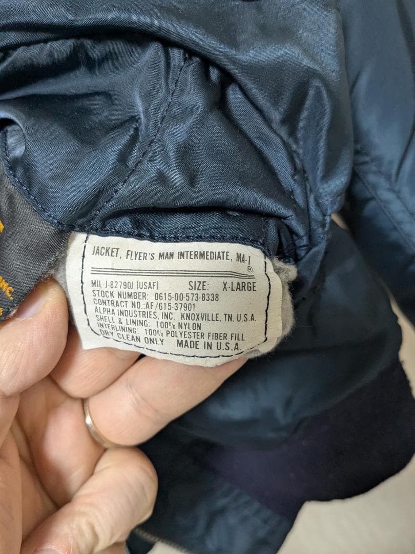ALPHA　Alpha　 MA1　ma1　希少　紺　ネイビー　90年　USA