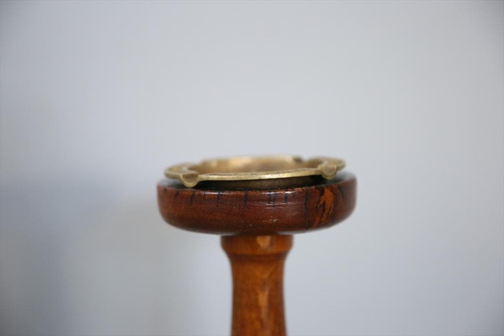 英国アンティーク木製スモーカーズスタンド/灰皿アシュトレイ/タバコ(92-201