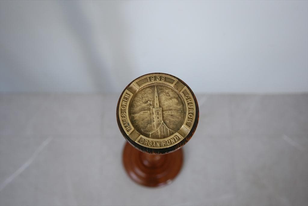 英国アンティーク木製スモーカーズスタンド/灰皿アシュトレイ/タバコ(92-201