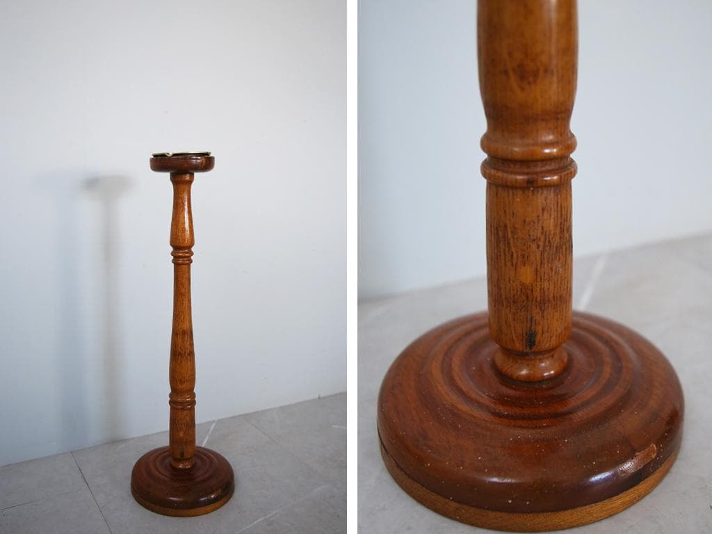 英国アンティーク木製スモーカーズスタンド/灰皿アシュトレイ/タバコ(92-201