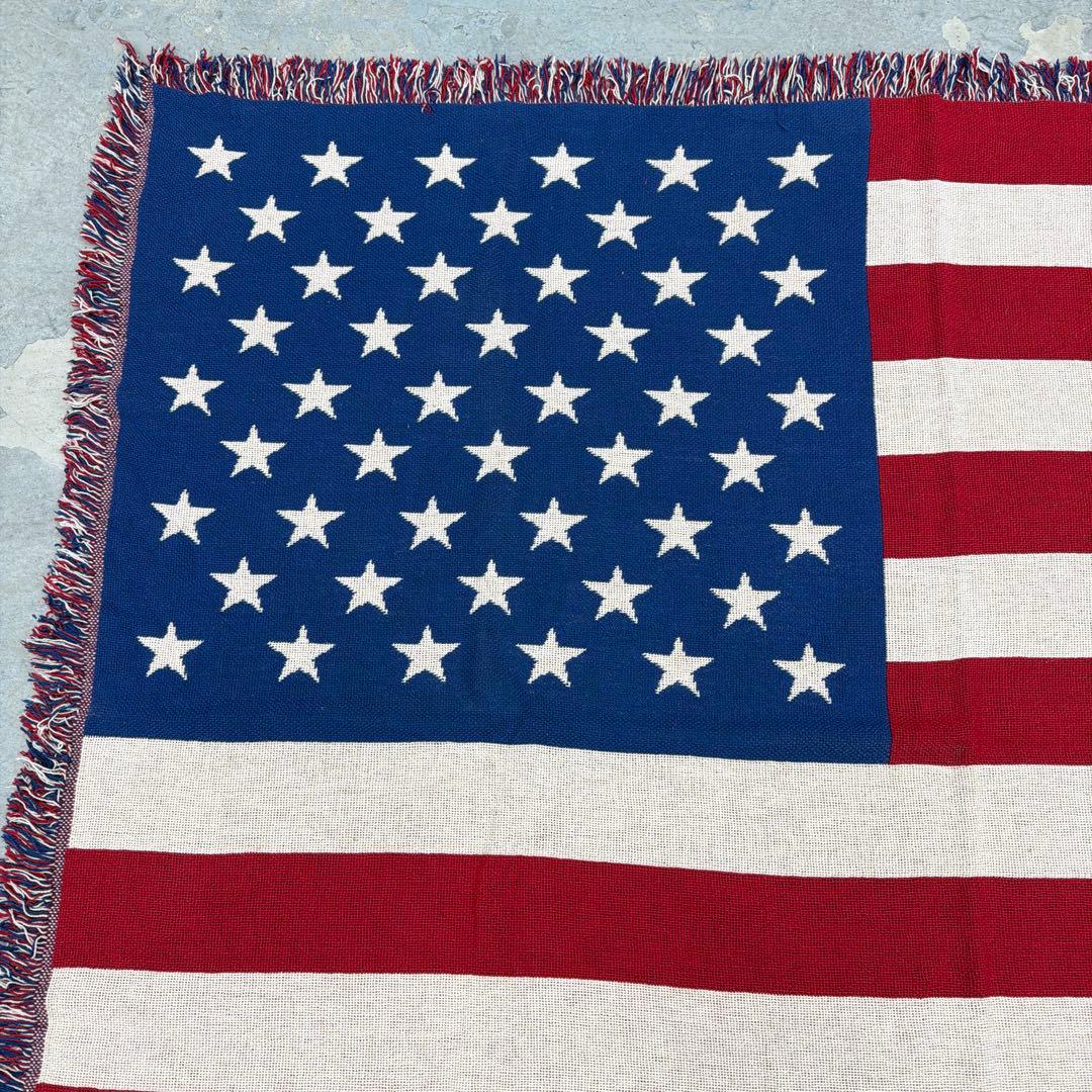 国旗　星条旗　マルチカバー　ソファカバー　ヴィンテージラグ　128x166