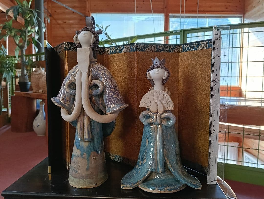 砥部焼　青芳人形　作家森元青芳　陶器 雛人形 ひな祭り飾り