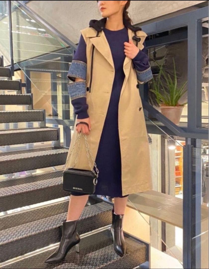 ディーゼル DIESEL ニットデニム切り替えジップディテール S