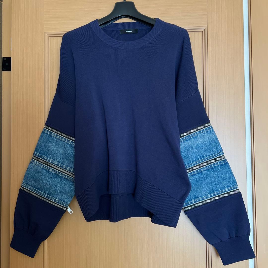 ディーゼル DIESEL ニットデニム切り替えジップディテール S