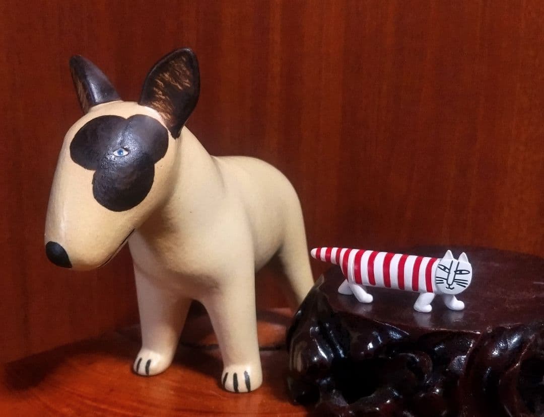 リサラーソン ケンネルブルテリア 左目ブチ 北欧 美品