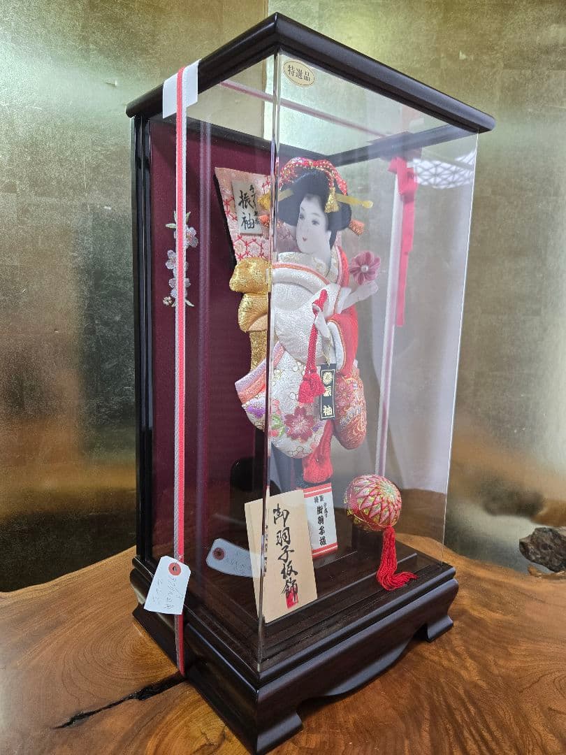 【一点限り】正月飾り　羽子板　ケース飾り　H50