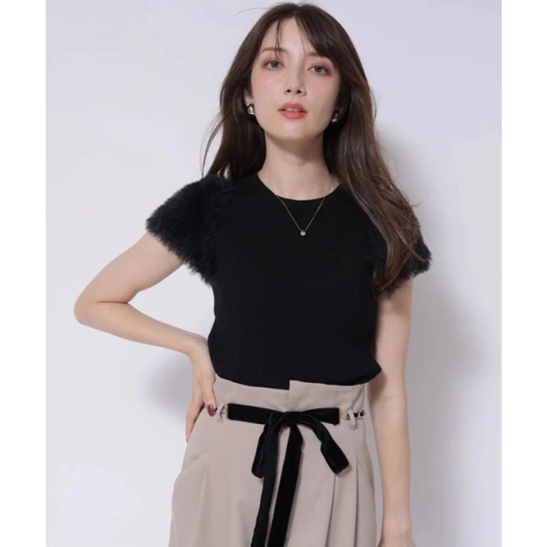 アプワイザーリッシェ　新品　ふわふわスリーブニットプルオーバー