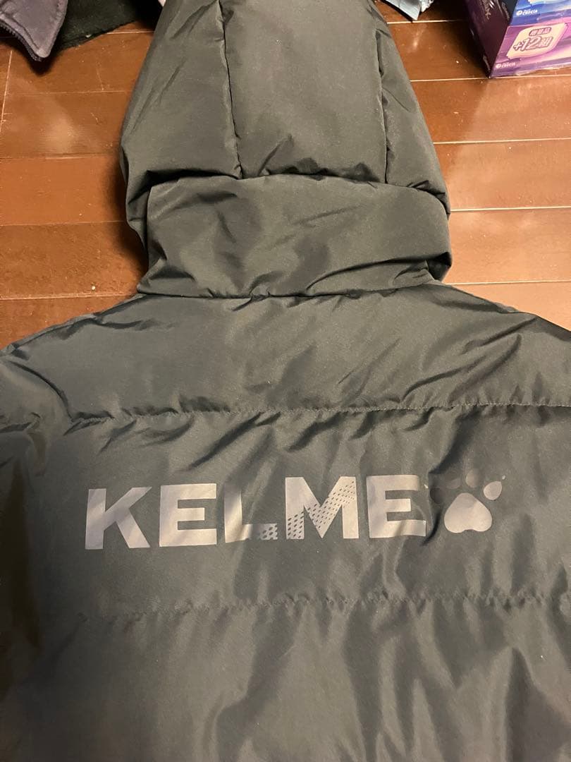 KELME ケルメ ロングベンチコート L 黒 防寒 中綿 サッカー