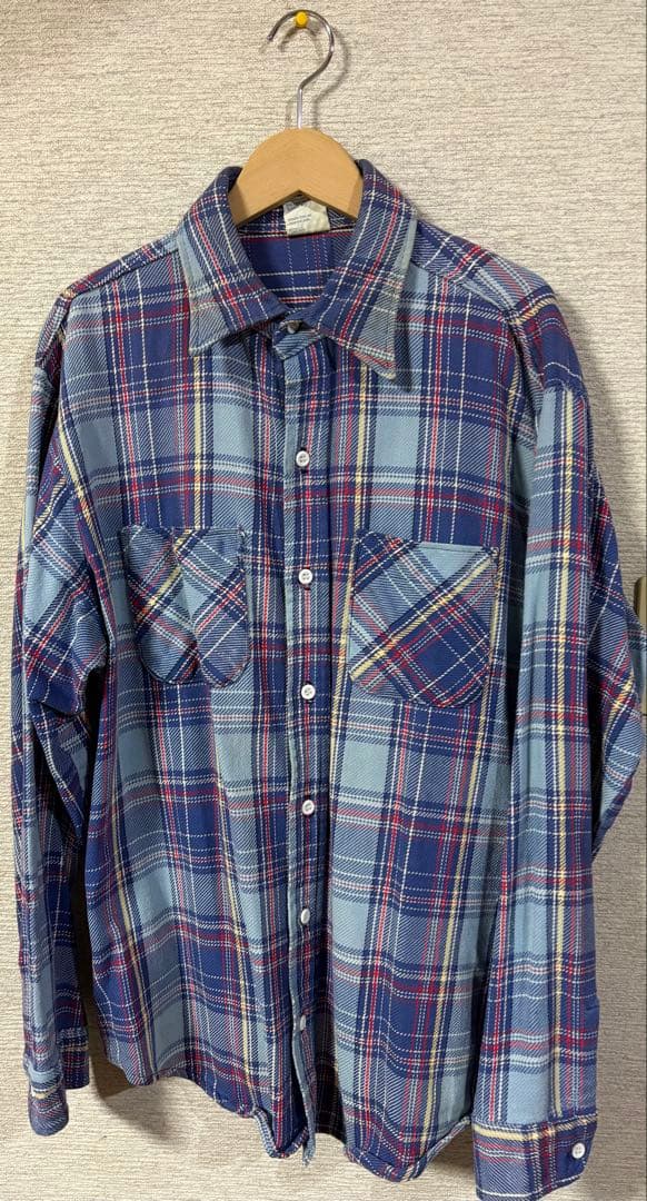 70s ビッグマック ビンテージ 長袖 チェック柄 ヘビー ネルシャツ XL