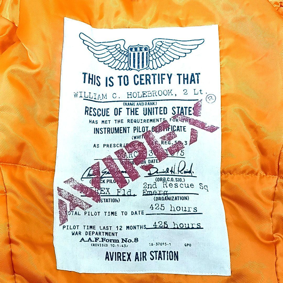 AVIREX　ラクーンファー　N2-B　中綿　短丈　フライトジャケット　ブラック