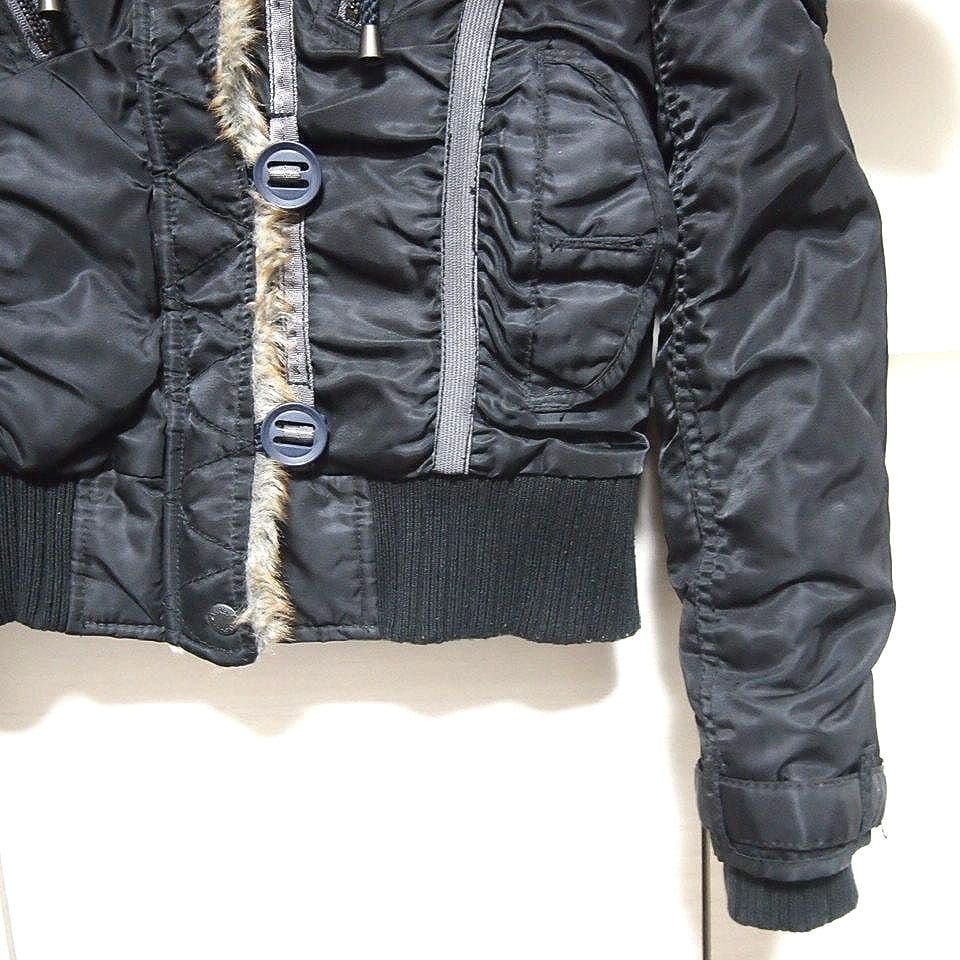 AVIREX　ラクーンファー　N2-B　中綿　短丈　フライトジャケット　ブラック