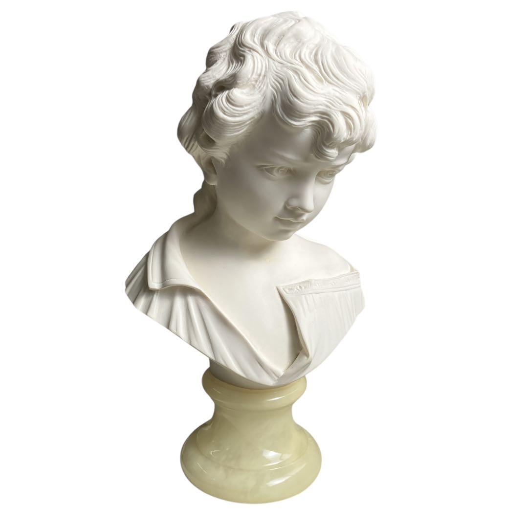 少女の胸像　白い陶器製　ジュゼッペ・ベッシ イタリア製