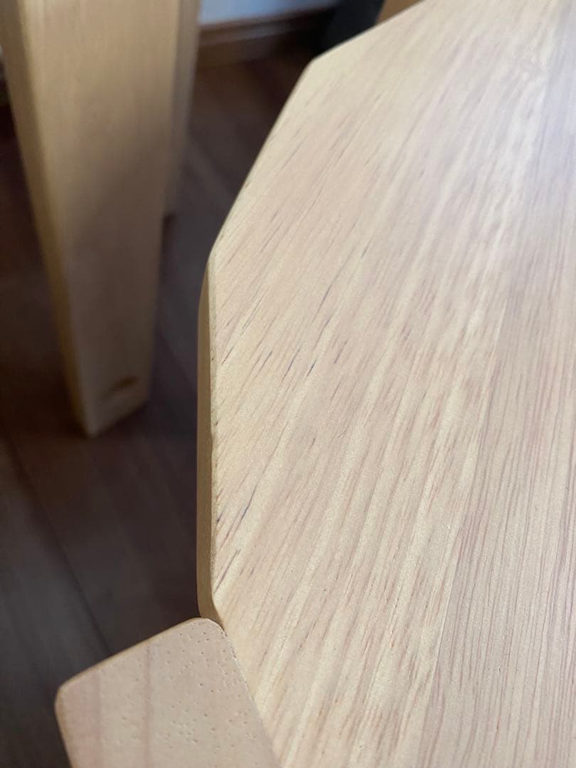 【訳あり品】サイドテーブル　スツール 天然木 4脚セット 完成品　ナチュラル