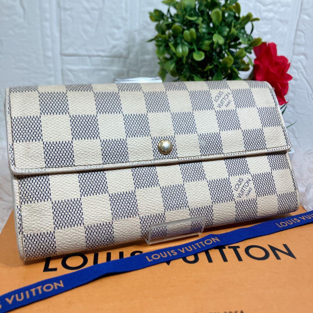 ！美品！ ルイヴィトン ダミエアズール ポルトフォイユ サラ レディース 長財布