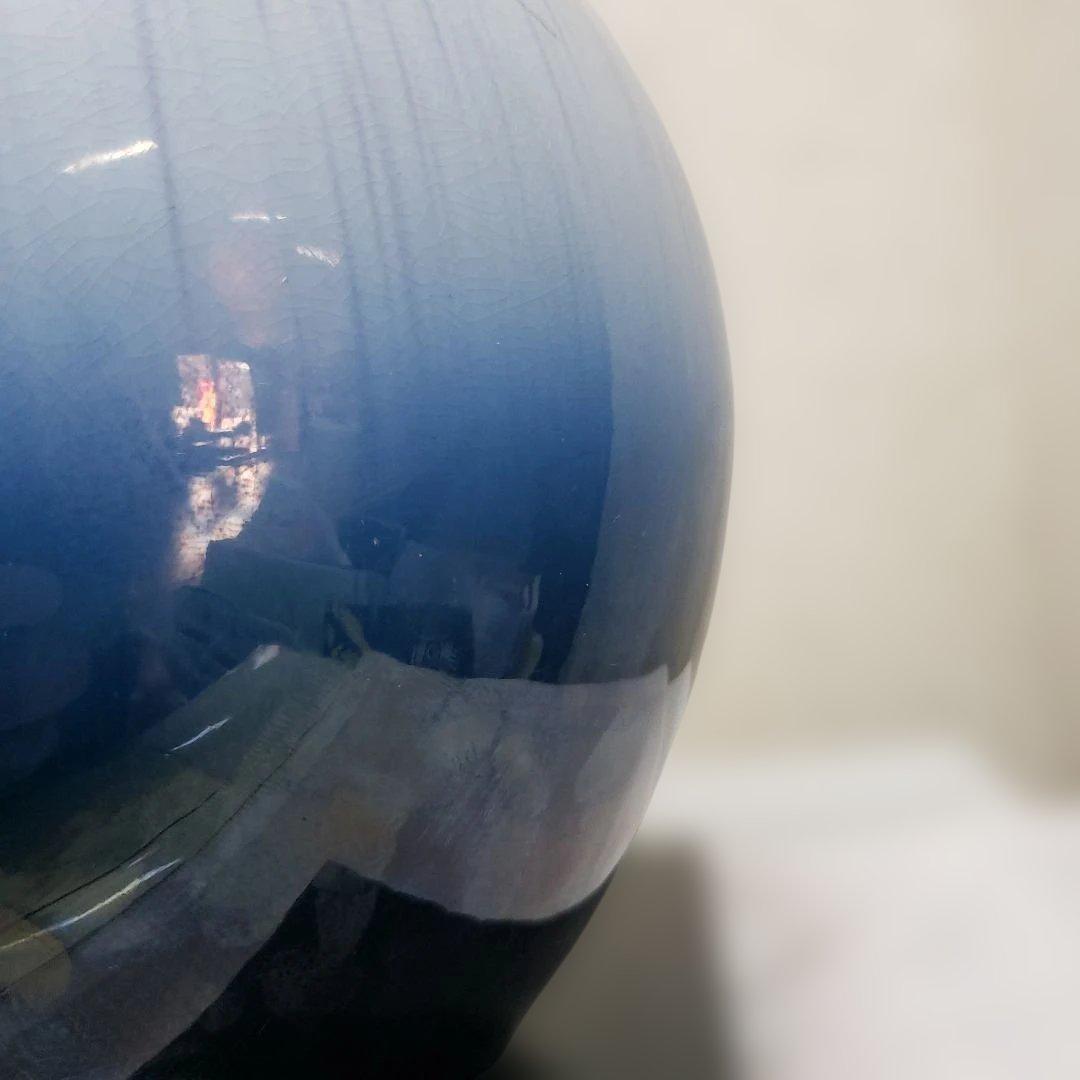 蔵出し特価　作家物九谷焼 花瓶 グラデーション 陶器直径２７口径１２高さ２６cm