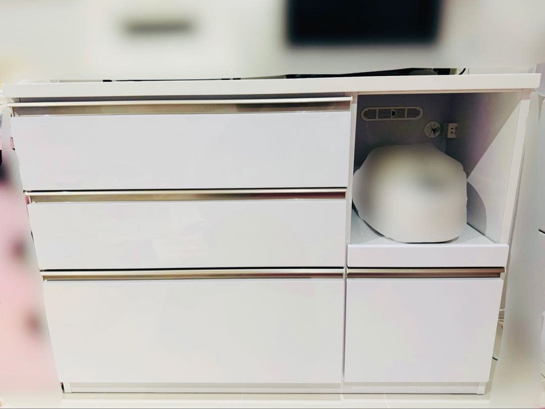 【送料込み】引き出し式キッチンカウンター ホワイト 白