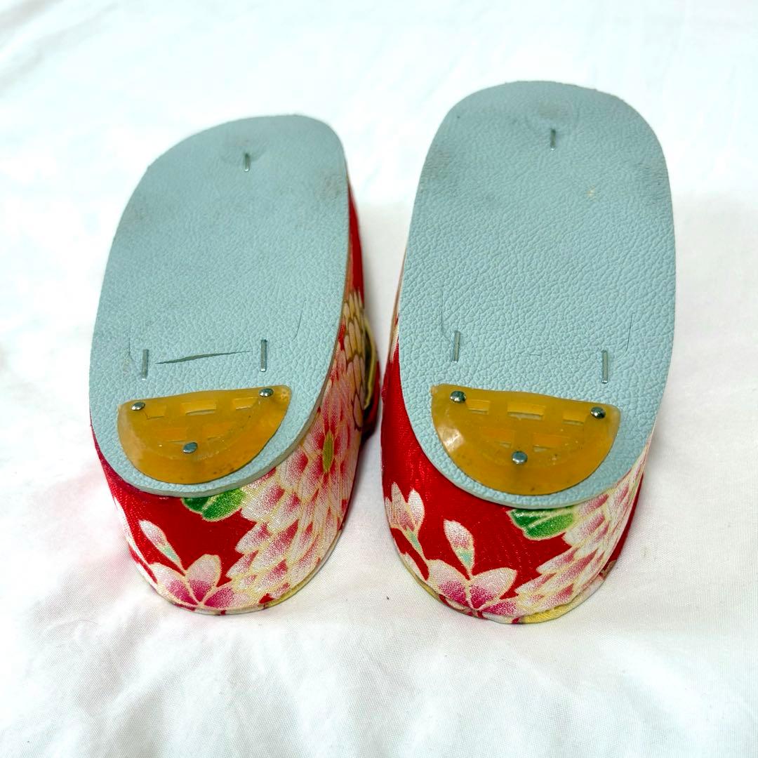 七五三 ３歳 女の子 着物セット 被布 フルセット 9点セット 赤 朱色 花柄