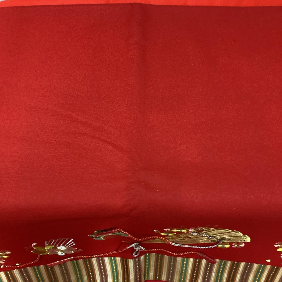 MS24　140×295㎝位　７段飾り毛せん　ひな人形布　７段赤布　段飾り毛せん