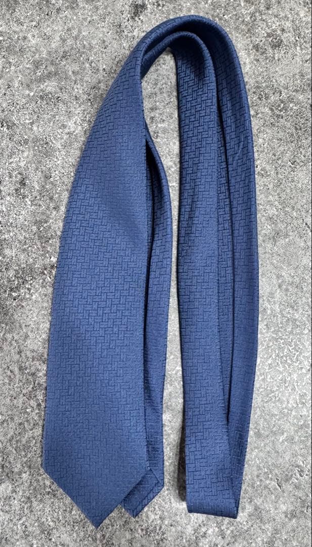 美品 エルメス ネイビー ネクタイ