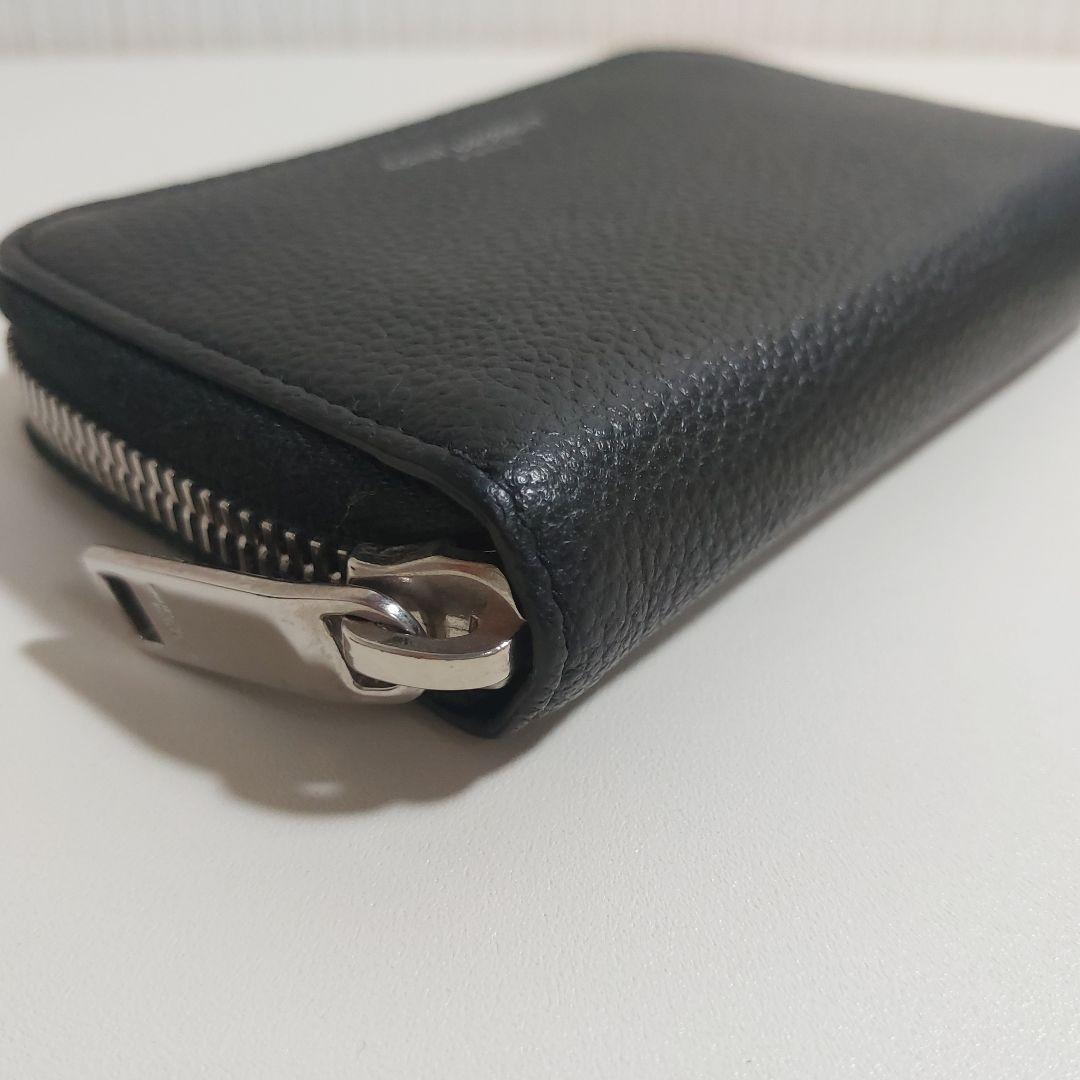 サンローラン ラウンドジップ コンパクト財布 レザー ブラック 504778