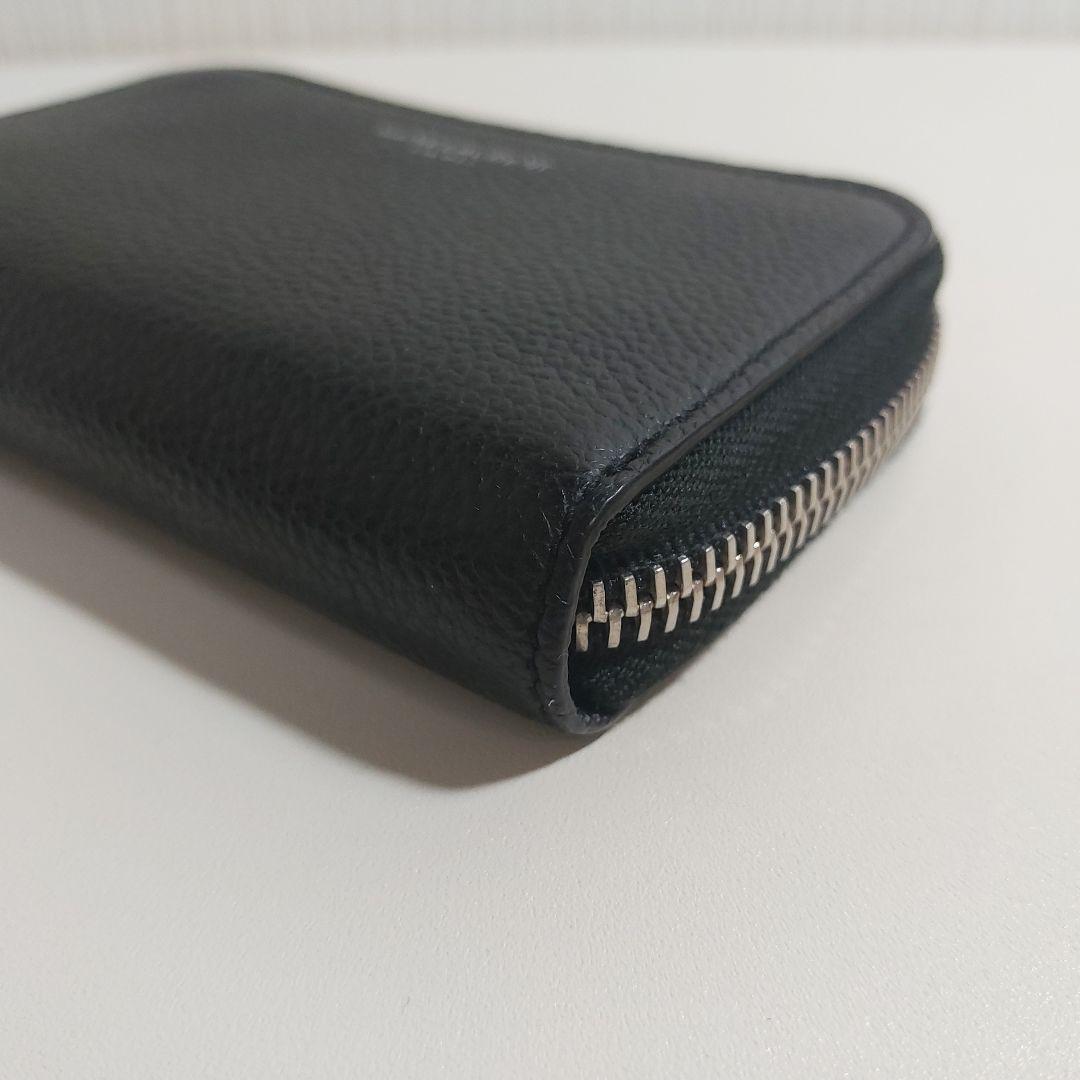 サンローラン ラウンドジップ コンパクト財布 レザー ブラック 504778