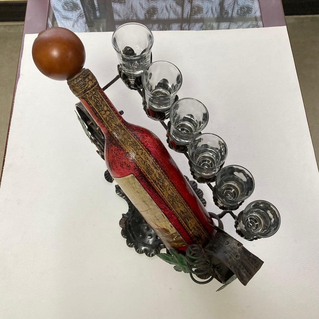 イタリア製 ワインホルダー スタンド ラック 葡萄柄 置物 オブジェ レトロ