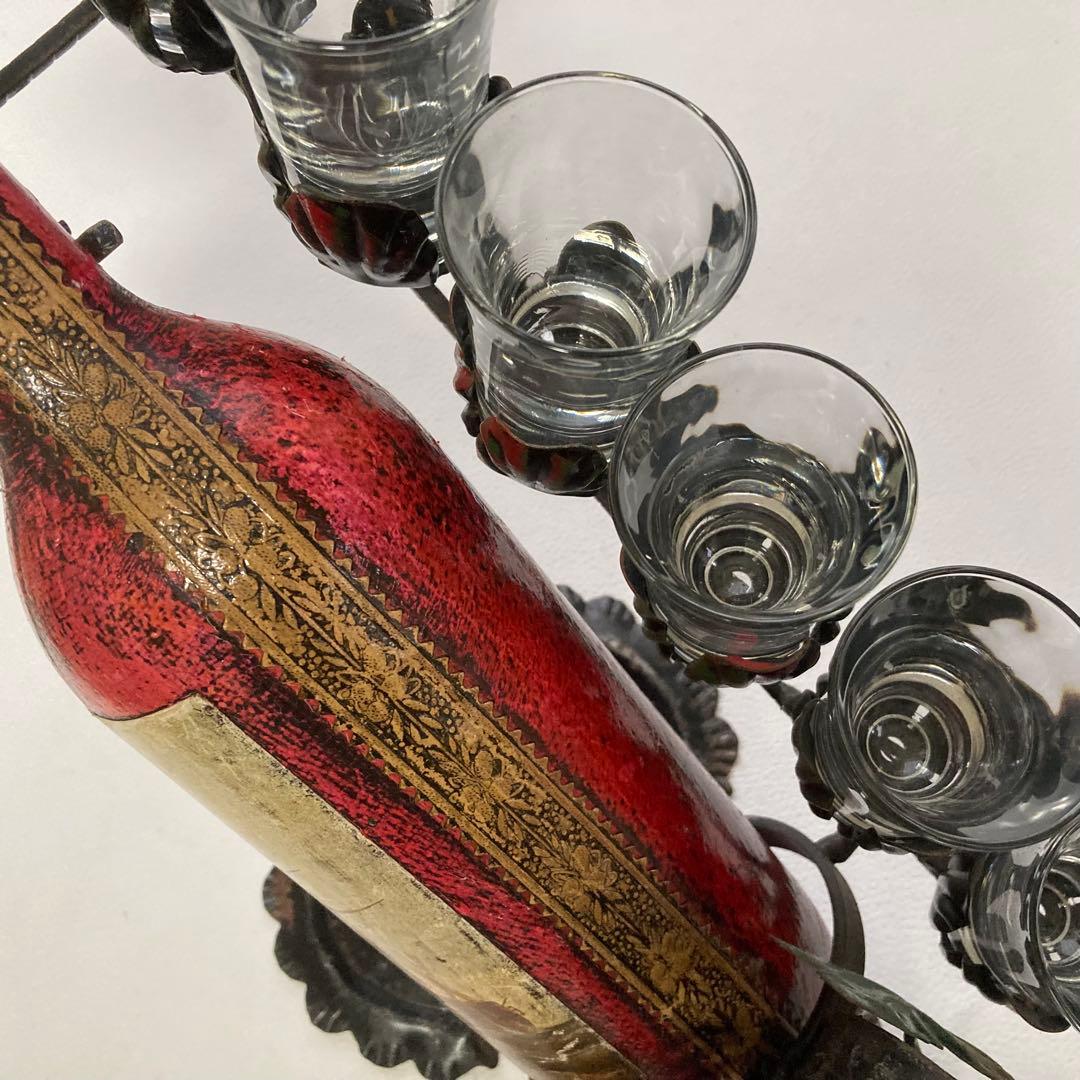 イタリア製 ワインホルダー スタンド ラック 葡萄柄 置物 オブジェ レトロ