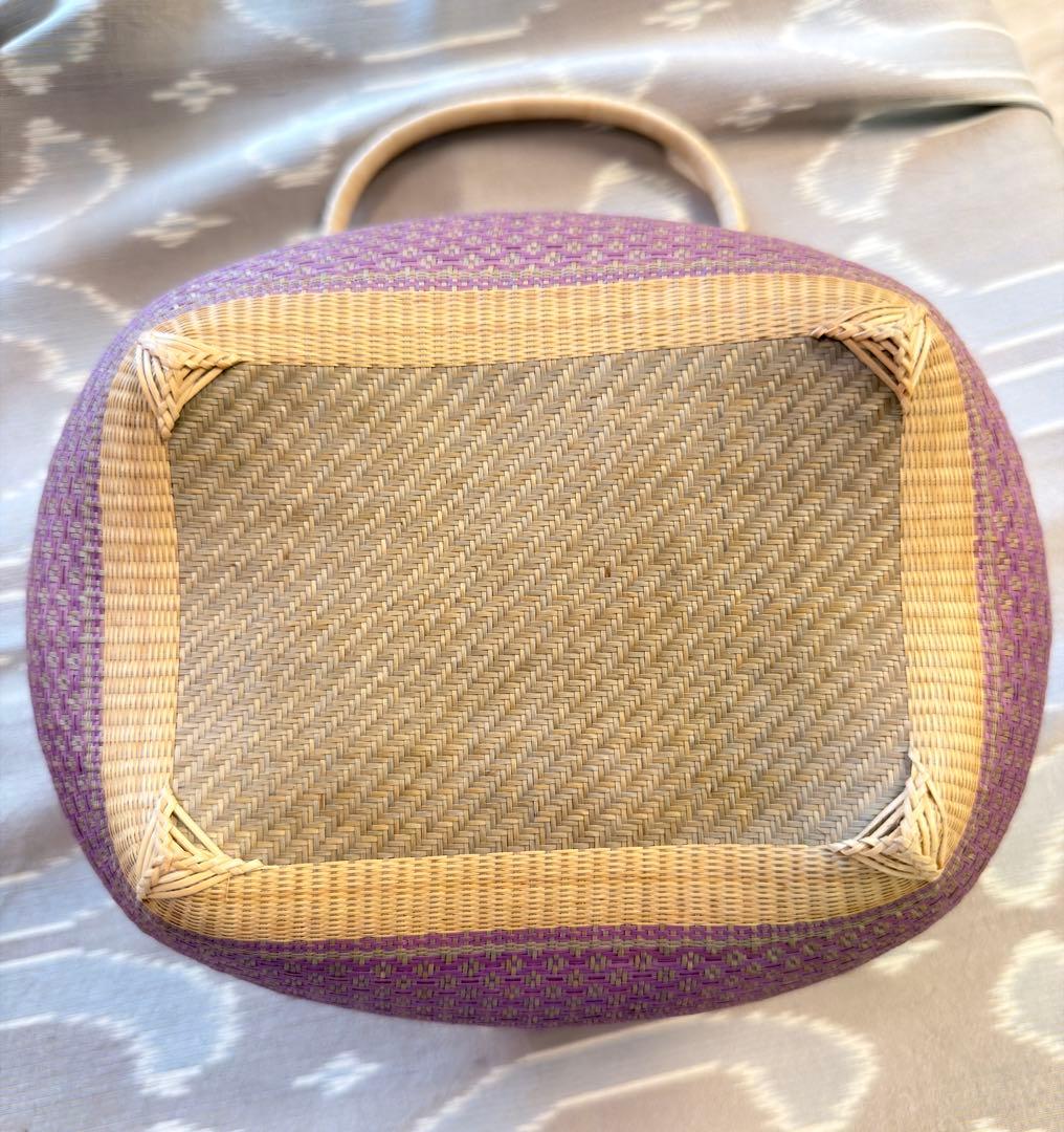 新品　桃色　春　プラニー工房　タイ王室御用達　竹　かごバック