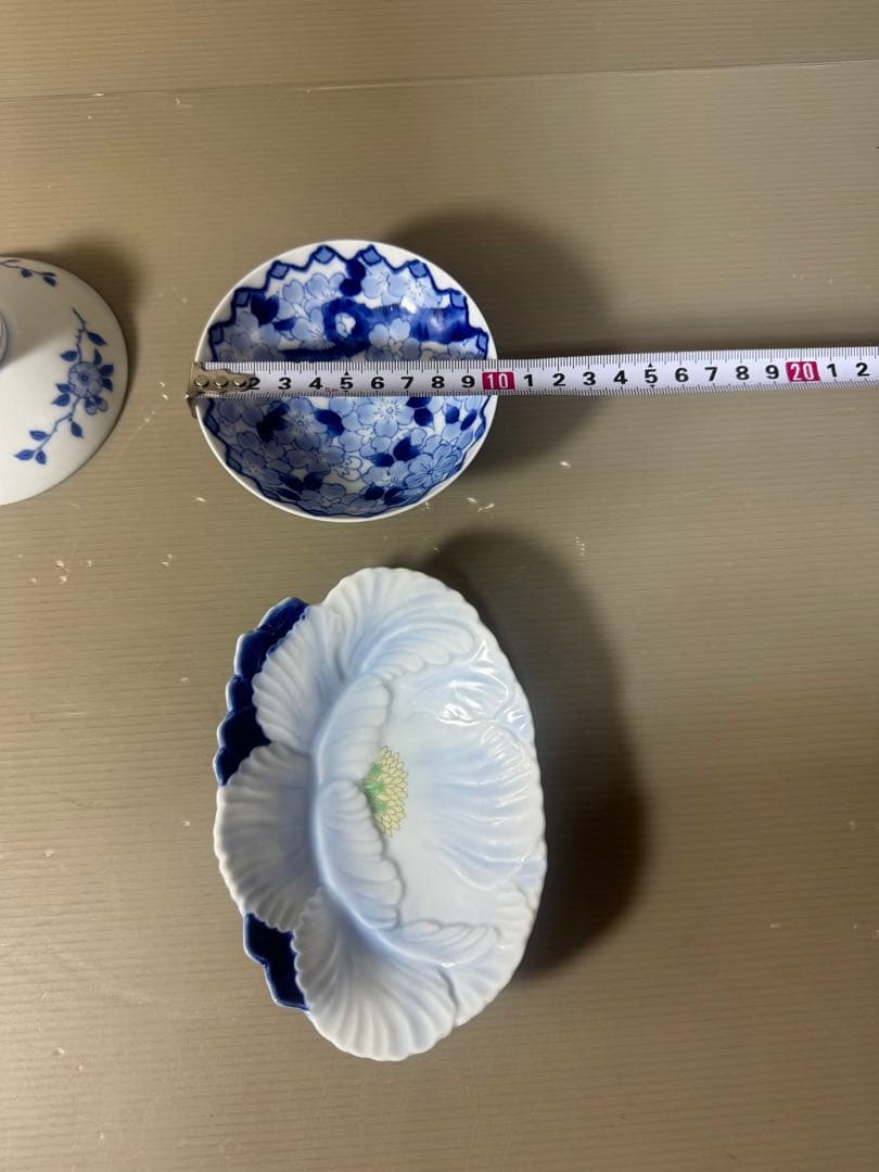 2618 深川製磁　牡丹型鉢1客　梅文鉢2客　未使用