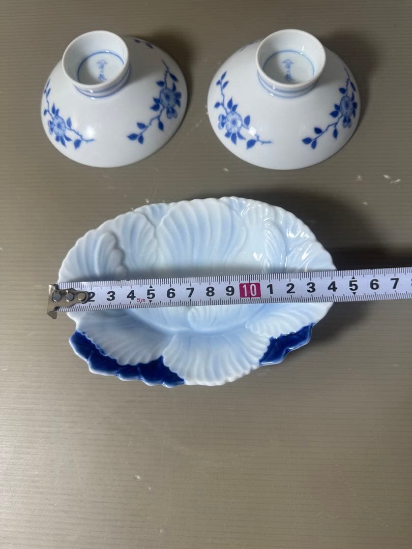 2618 深川製磁　牡丹型鉢1客　梅文鉢2客　未使用