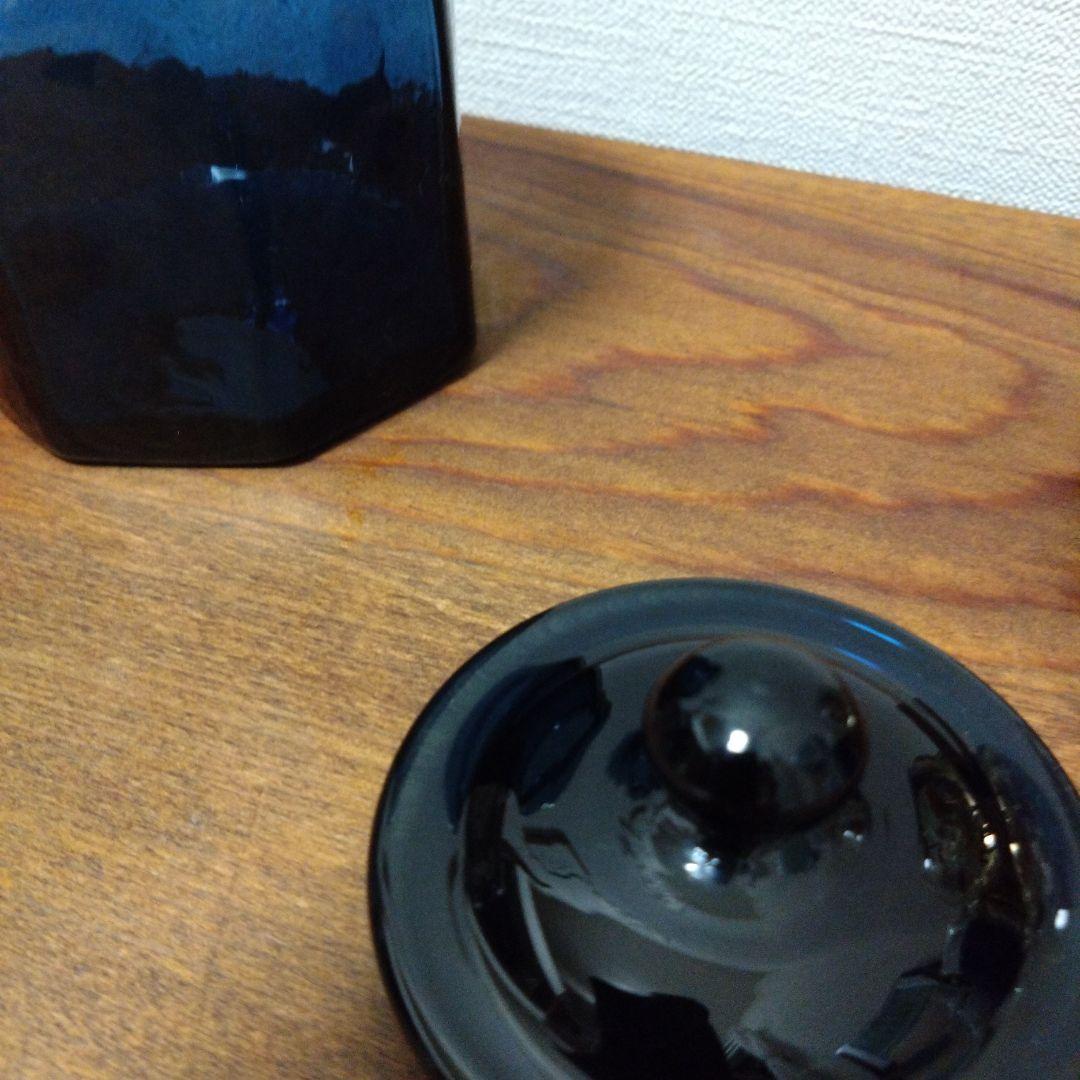 民芸　ガラス　キャニスター　ポッド