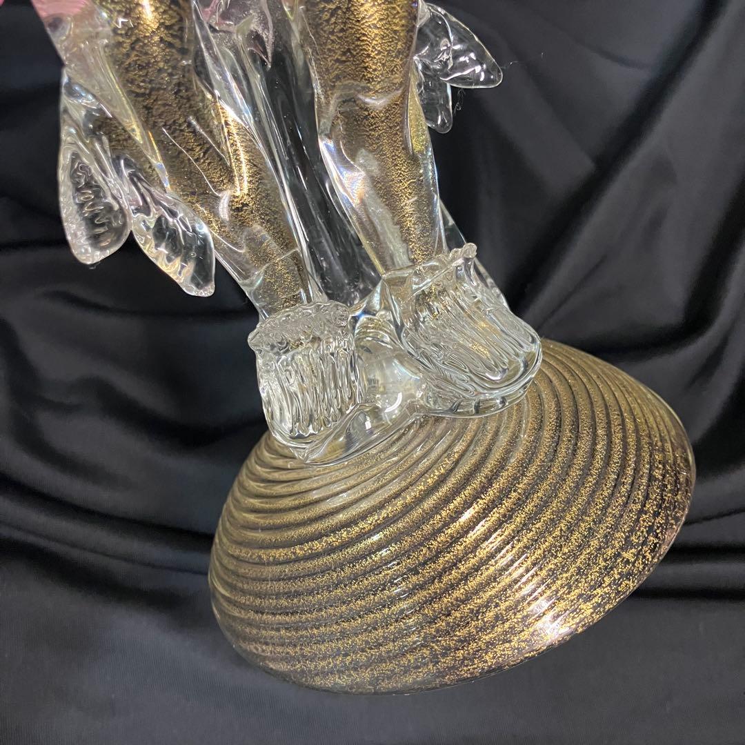 【匿名配送/希少】ベネチアングラス/ムラーノ/金彩/大型フィギュリン/工芸品