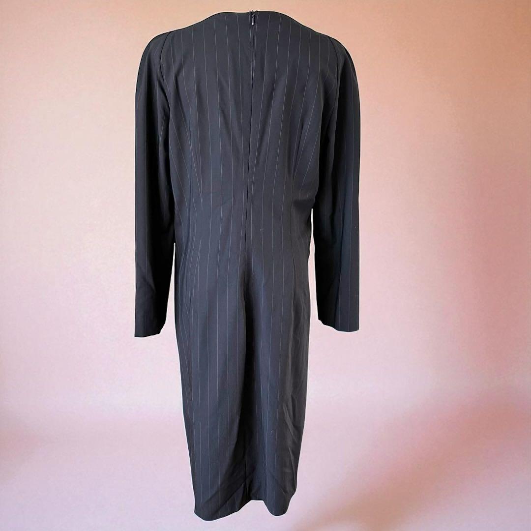GIORGIO ARMANI ワンピース　バージンウール　ピンストライプ　黒