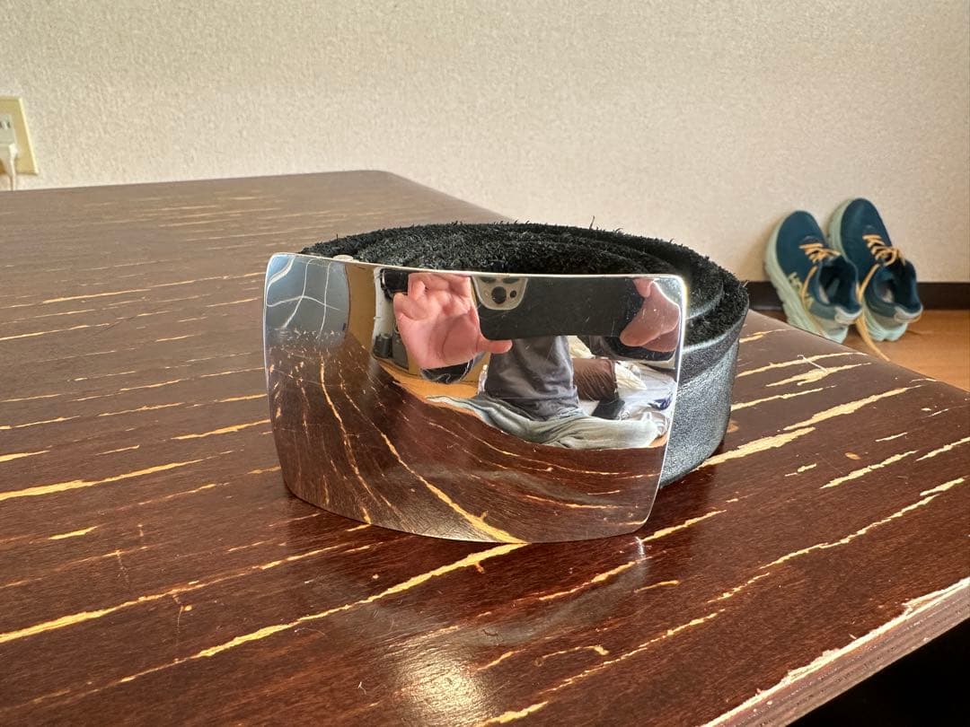 バックラッシュ シルバー950バックル ダブルショルダー 製品染め レザーベルト