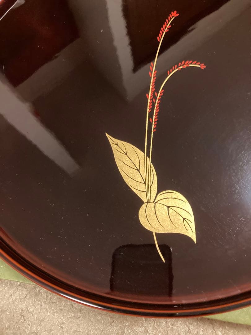 【新品未使用】 ◉象彦　丸盆　水引草　逸品！