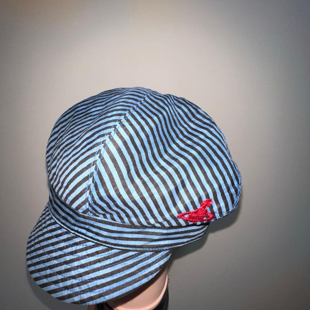 Vivienne westwood キャップ　青縞柄