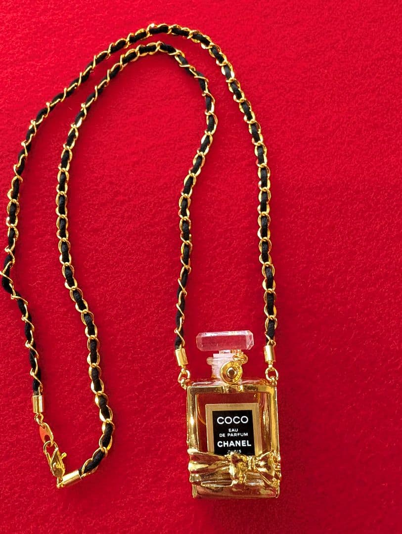 CHANEL Coco 香水ボトル ネックレス リボンヴィンテージ 箱付き