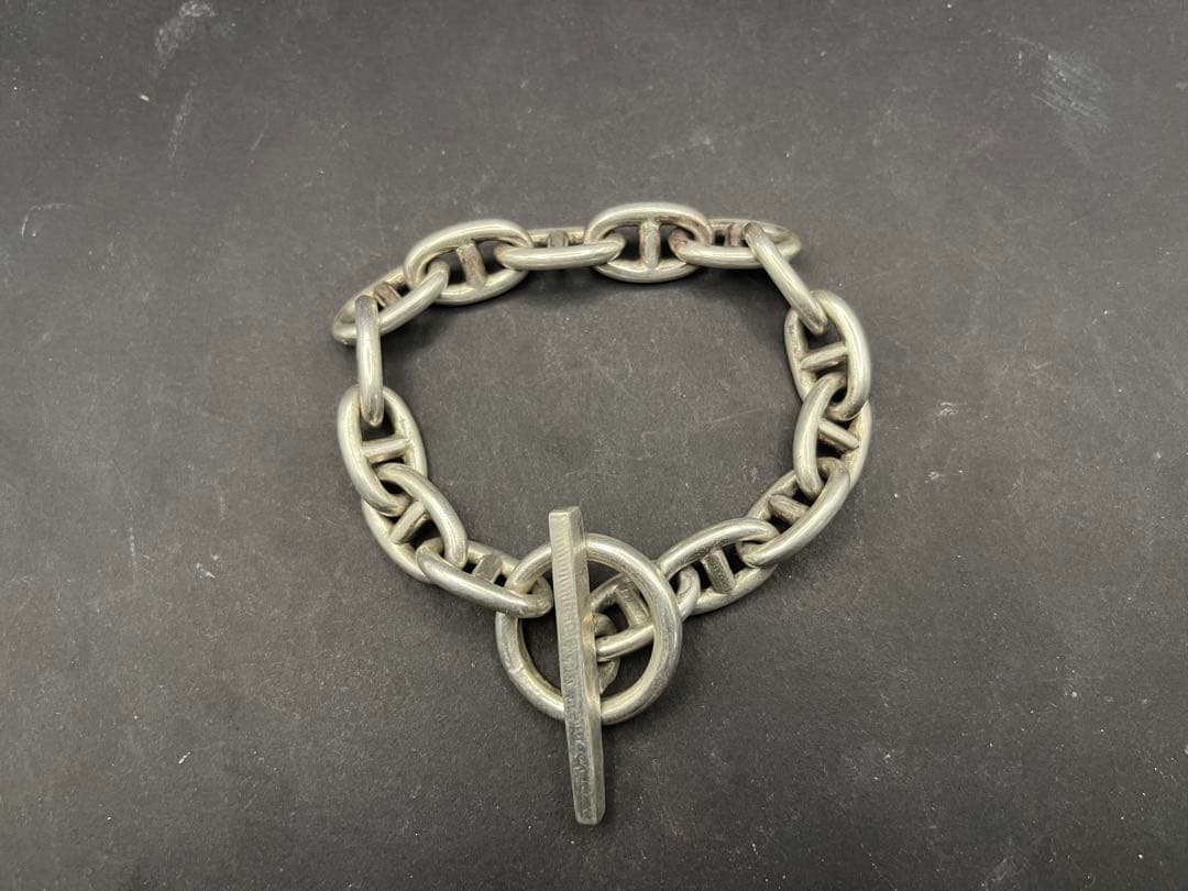 シルバー925製　アンカーチェーンブレスレット　シェーヌダンクル風