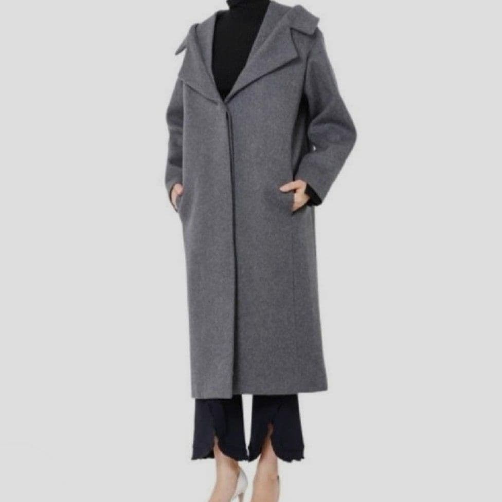 ルシェルブルー　ウールビーバーロングコート　チェスター　ダブルカラー　大きめ
