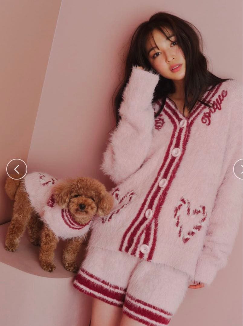 新品gelato pique ホリデーフェザーカーディガン&ショートパンツセット